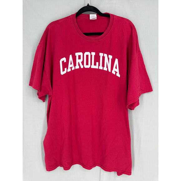 Vintage South Carolina Shirt Mens 2XL Red Gamecocks Spell Out Garnet Graphic Tee - Picture 1 of 6